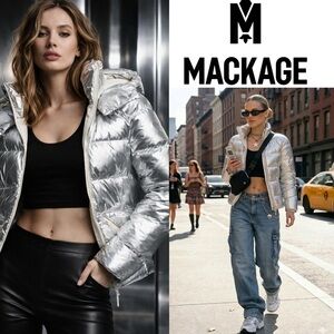 Statement piece Mackage MADALYN-M METALLIC LAMINATE DOWN JACKET size small